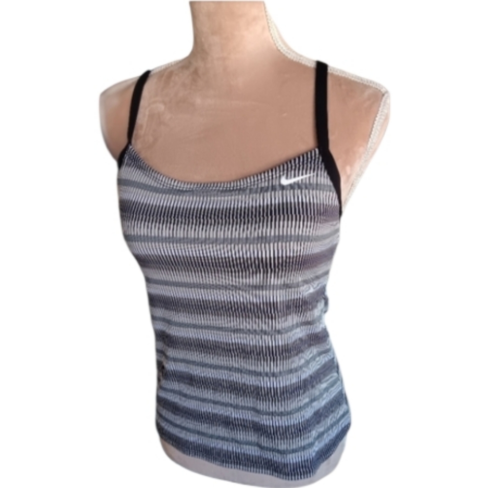 Nike ~ Women’s Striped Activewear Tank Top ~ Black & White ~ Medium - Picture 10 of 10